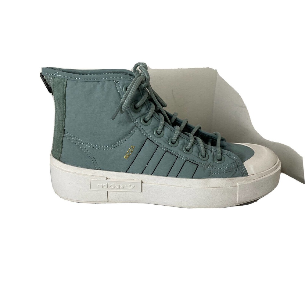 adidas Originals Nizza Bonega X Women’s Green High Top Sneakers HQ6042 Sz 7
